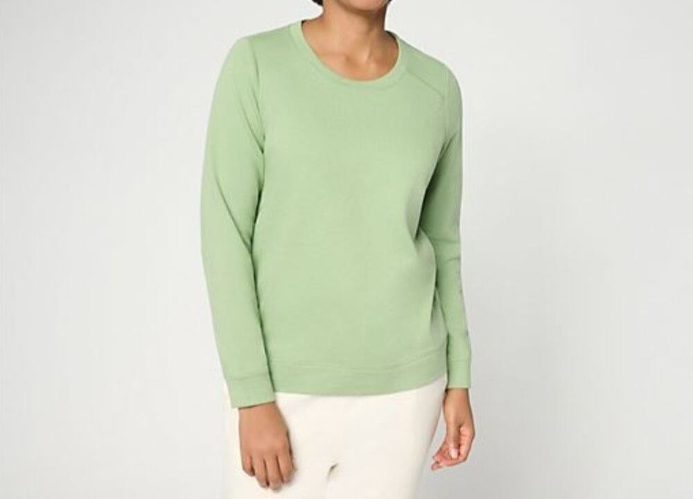 Anybody Size M Aloe Green French Terry Crewneck Sweatshirt A714949 NWOT